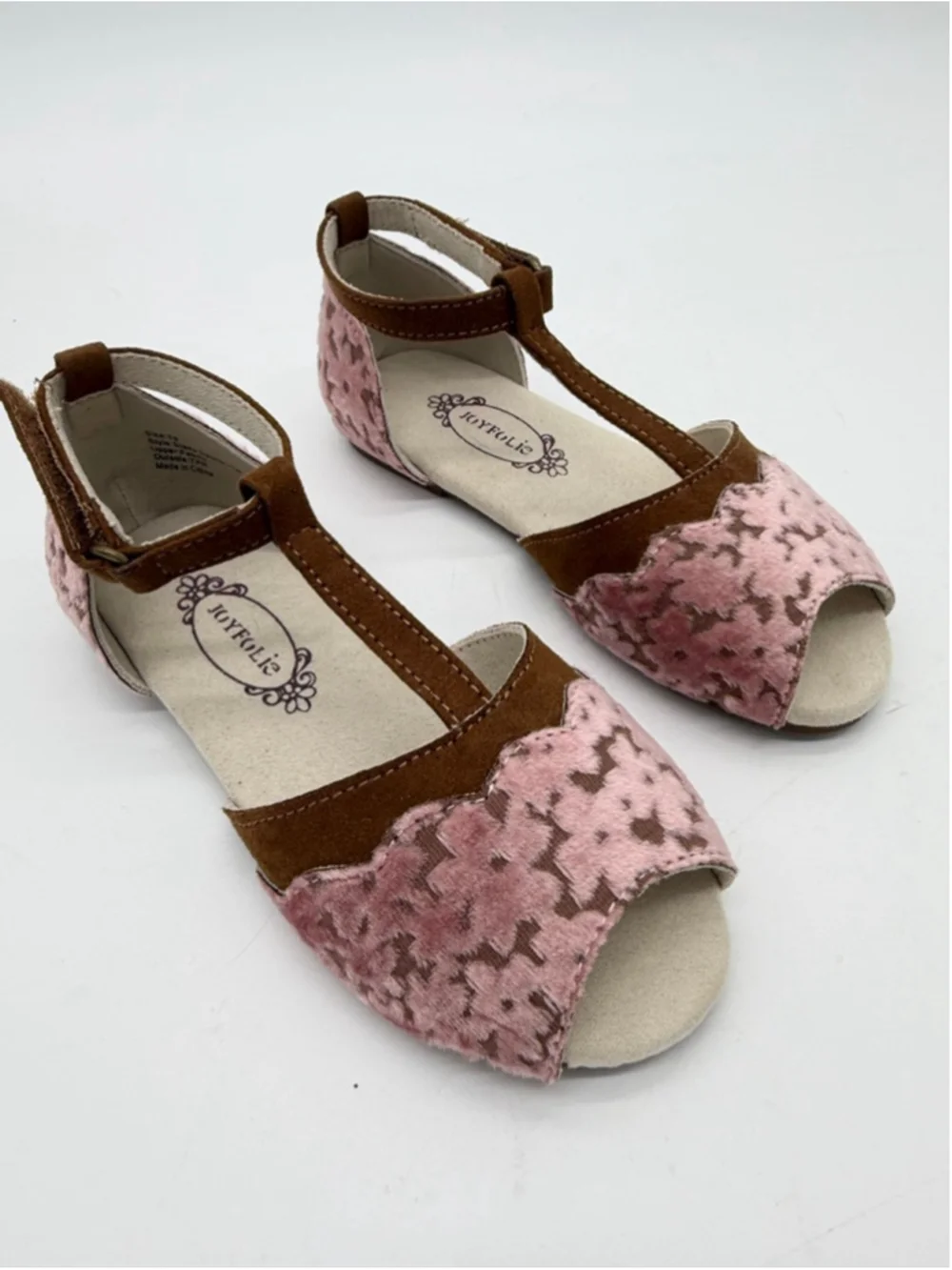 JOYFOLIE Pink Brown Stella Sandal Flat Size 9 (Toddler Girl)
